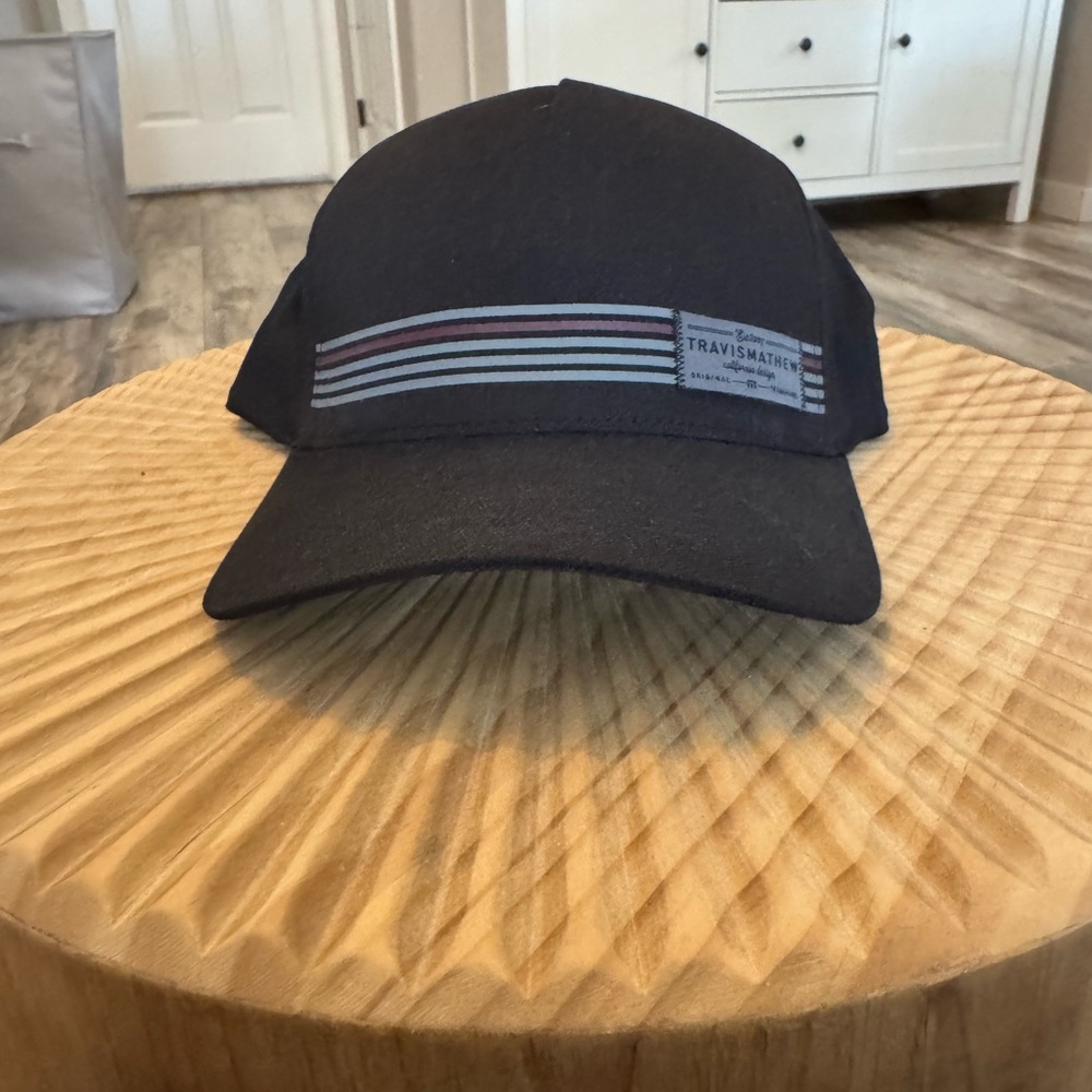 Travis Mathew Black Hat with Striped Band
